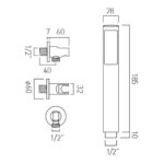 Vado Brushed Gold Round Mini Shower Kit with Integrated Outlet & Bracket
