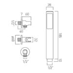 Vado Brushed Nickel Round Mini Shower Kit with Integrated Outlet & Bracket
