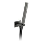Vado Brushed Black Square Mini Shower Kit with Integrated Outlet & Bracket