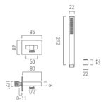 Vado Brushed Black Square Mini Shower Kit with Integrated Outlet & Bracket