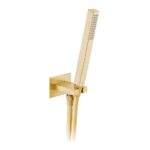 Vado Brushed Gold Square Mini Shower Kit with Integrated Outlet & Bracket