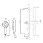 Vado Atmosphere Brushed Nickel Slide Rail Kit with Air-Injection Handset