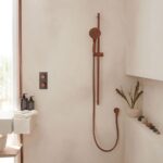 Vado Atmosphere Brushed Bronze Slide Rail Kit with Air-Injection Handset