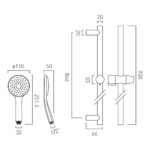 Vado Atmosphere Brushed Bronze Slide Rail Kit with Air-Injection Handset