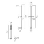 Vado Brushed Black Square Slide Rail Kit 600mm