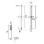 Vado Brushed Bronze Square Slide Rail Kit 600mm