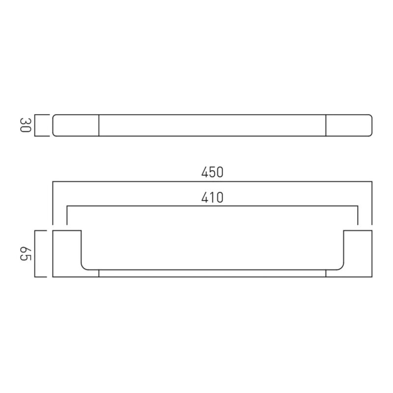 Vado Shama Brushed Nickel Towel Rail 450mm