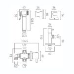 Vado Brushed Gold Shattaf Kit with Concealed Thermostatic Mixing Valve