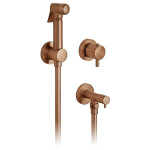 Vado Brushed Bronze Shattaf Kit with Concealed Thermostatic Mixing Valve