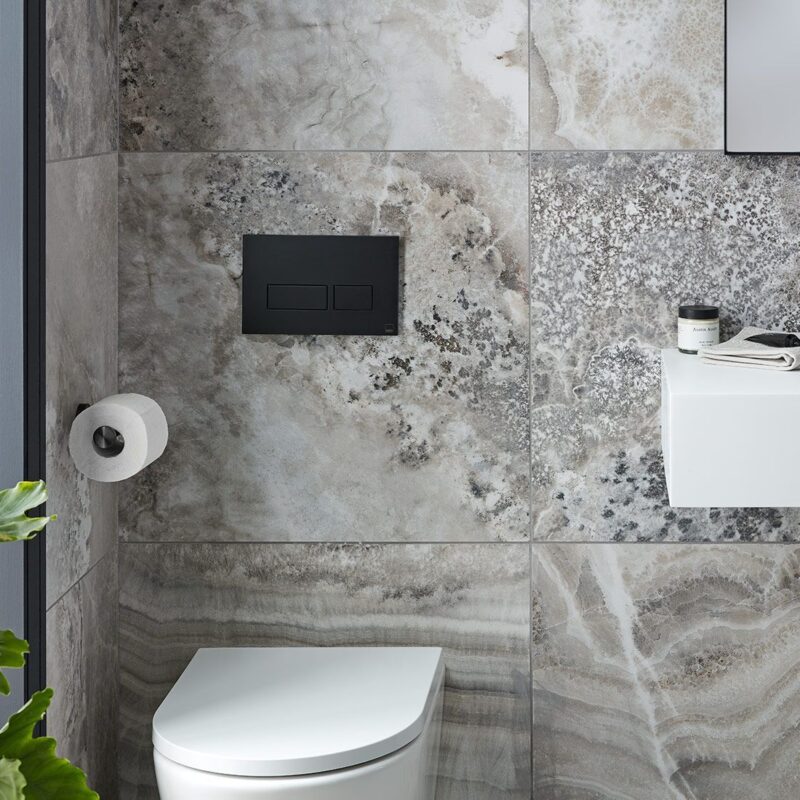 Vado Spa Knurled Brushed Black Toilet Roll Holder