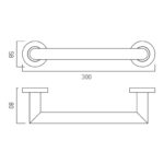 Vado Spa Brushed Nickel Towel Rail 300mm