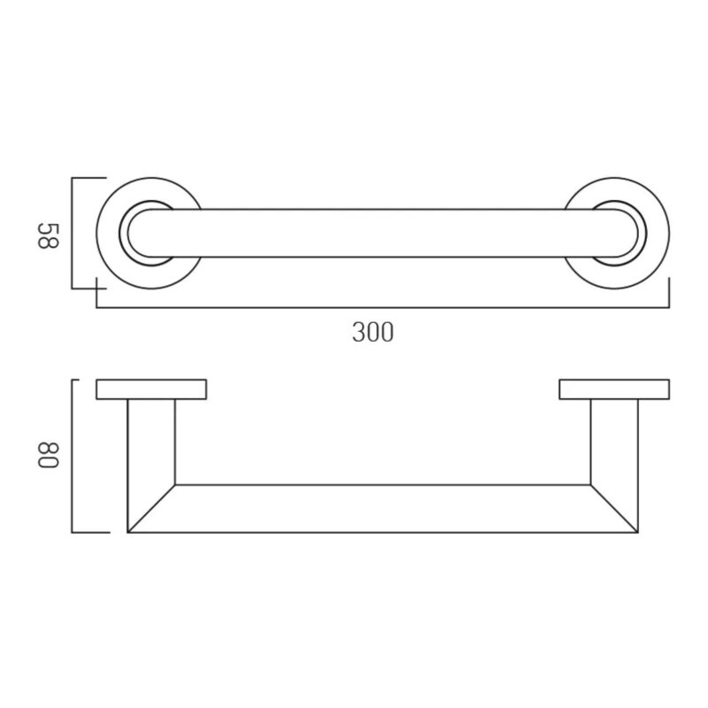 Vado Spa Brushed Nickel Towel Rail 300mm