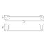 Vado Spa Brushed Black Towel Rail 450mm