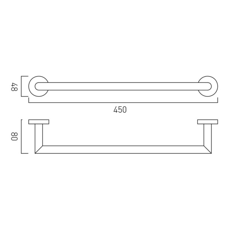 Vado Spa Brushed Black Towel Rail 450mm
