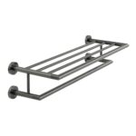 Vado Spa Brushed Black Towel Shelf 600mm