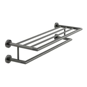 Vado Spa Brushed Black Towel Shelf 600mm