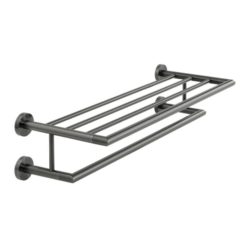 Vado Spa Brushed Black Towel Shelf 600mm