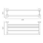Vado Spa Brushed Black Towel Shelf 600mm