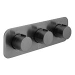 Vado Tablet Altitude Brushed Black Horizontal 3 Outlet, 3 Handle All-Flow Valve