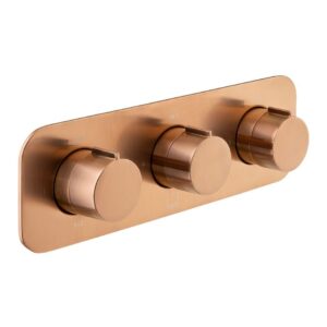 Vado Tablet Altitude Brushed Bronze Horizontal 3 Outlet, 3 Handle All-Flow Valve