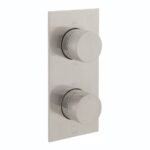 Vado Tablet Knurled Brushed Nickel Vertical 2 Outlet, 2 Handle Shower Valve