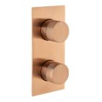 Vado Tablet Knurled Brushed Bronze Vertical 2 Outlet, 2 Handle Shower Valve