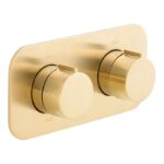 Vado Tablet Altitude Brushed Gold Horizontal Concealed 2 Outlet, 2 Handle All-Flow Valve
