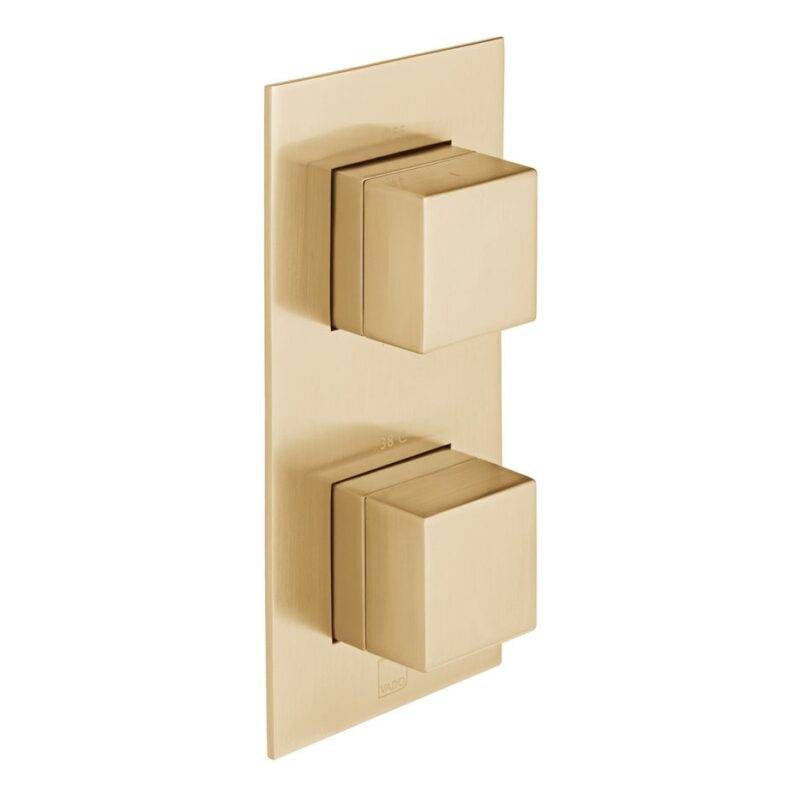 Vado Tablet Notion Brushed Gold Vertical 2 Outlet, 2 Handle All-Flow Shower Valve