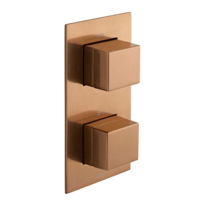 Vado Tablet Notion Brushed Bronze Vertical 2 Outlet, 2 Handle All-Flow Shower Valve