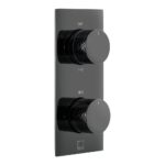 Vado Tablet Omika Polished Black 2 Outlet 2 Handle Vertical Shower Valve