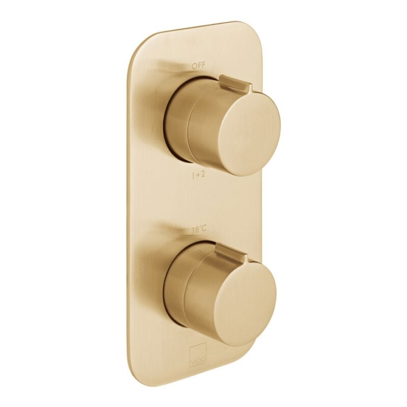 Vado Tablet Altitude Brushed Gold Vertical Concealed 1 Outlet, 2 Handle Valve