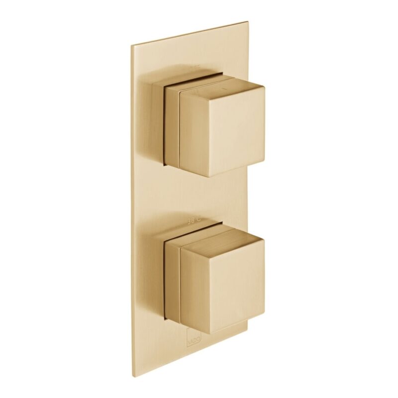 Vado Tablet Notion Brushed Gold Vertical Concealed 1 Outlet, 2 Handle Valve
