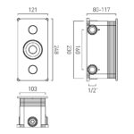 Vado Zone Brushed Gold 2 Button 2 Outlet Vertical Shower Valve