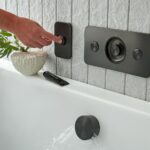 Vado Zone Brushed Black 2 Button 2 Outlet Horizontal Shower Valve