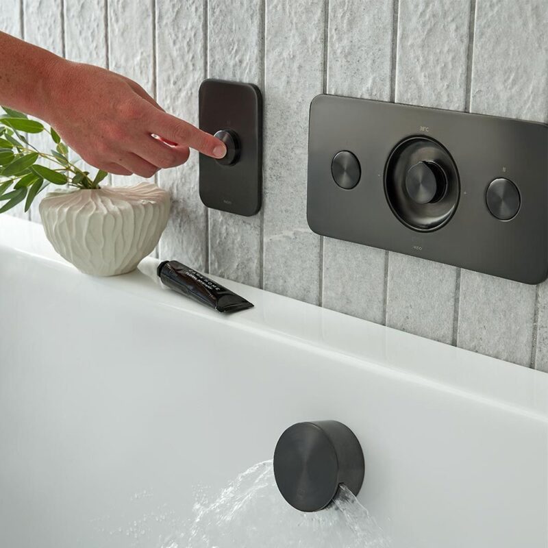 Vado Zone Brushed Black 2 Button 2 Outlet Horizontal Shower Valve
