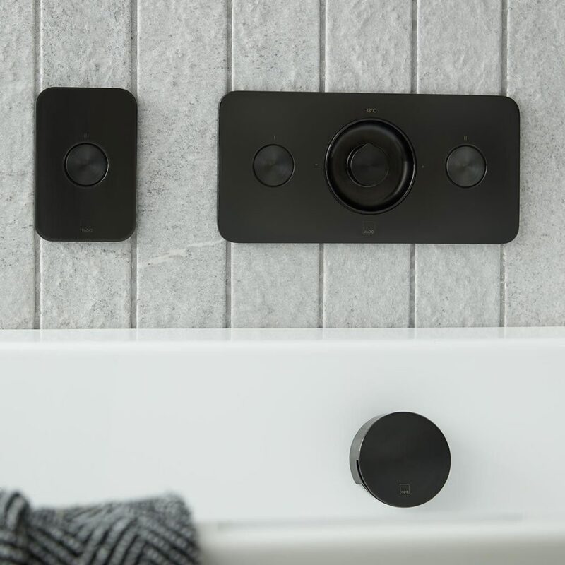 Vado Zone Brushed Black 2 Button 2 Outlet Horizontal Shower Valve