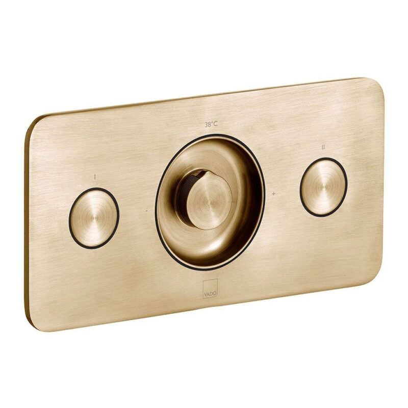 Vado Zone Brushed Gold 2 Button 2 Outlet Horizontal Shower Valve