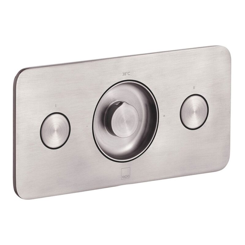 Vado Zone Brushed Nickel 2 Button 2 Outlet Horizontal Shower Valve