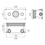 Vado Zone Brushed Nickel 2 Button 2 Outlet Horizontal Shower Valve