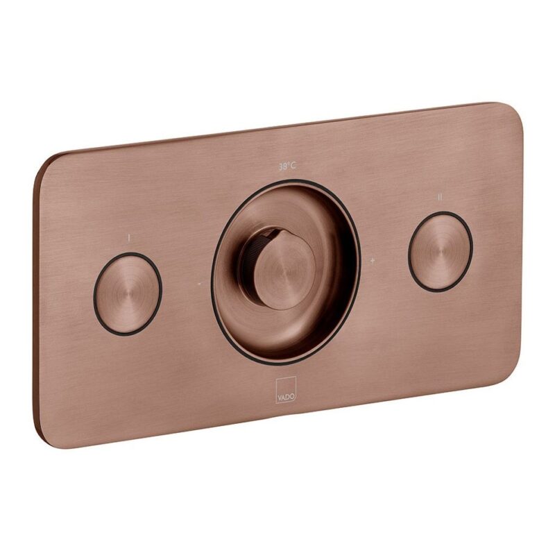 Vado Zone Brushed Bronze 2 Button 2 Outlet Horizontal Shower Valve