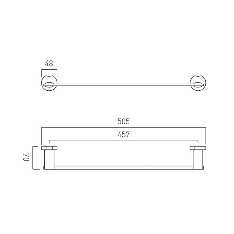 Vado Kovera Double Towel Rail 500mm