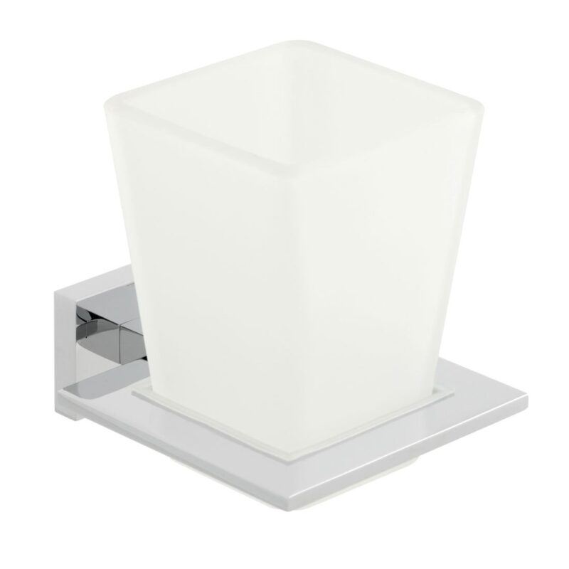 Vado Level Frosted Glass Tumbler & Holder Vado Level Frosted Glass Tumbler & Holder