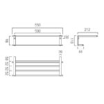 Vado Level Towel Shelf with Towel Rail 550mm