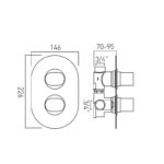 Vado Life 1 Outlet 2 Handle Thermostatic Valve