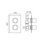 Vado Mix 1 Outlet, 2 Handle Thermostatic Shower Valve