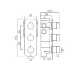 Vado Notion 2 Outlet 3 Handle Thermostatic Valve
