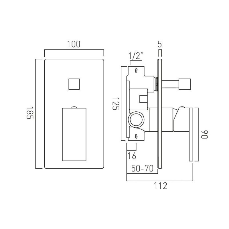 Vado Notion Manual Shower Valve with Diverter