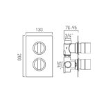 Vado Notion 1 Outlet 2 Handle Thermostatic Valve