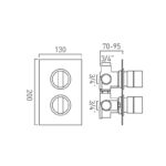 Vado Notion 3 Outlet 2 Handle Thermostatic Valve
