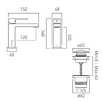 Vado Notion Slimline Mono Basin Mixer with Universal Waste